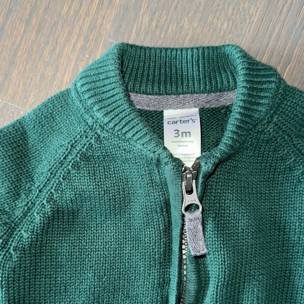 Carter’s Green Zip-Up Sweater | 3M